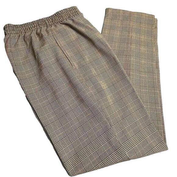 Vintage 70s Cape Cod sportswear black and white check pleated pull on pants XXS - Picture 1 of 9